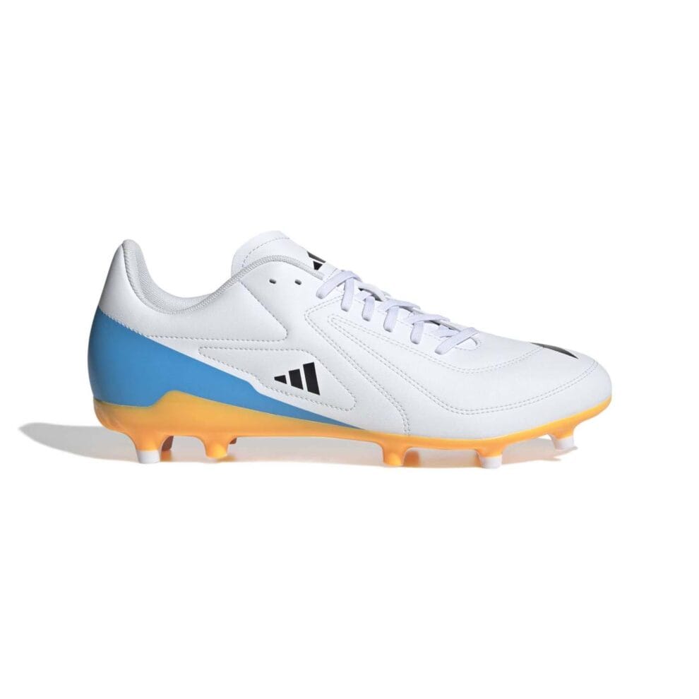 Crampons de rugby Adidas RS15 FG Blanc, bleu et orange - Univers Crampons
