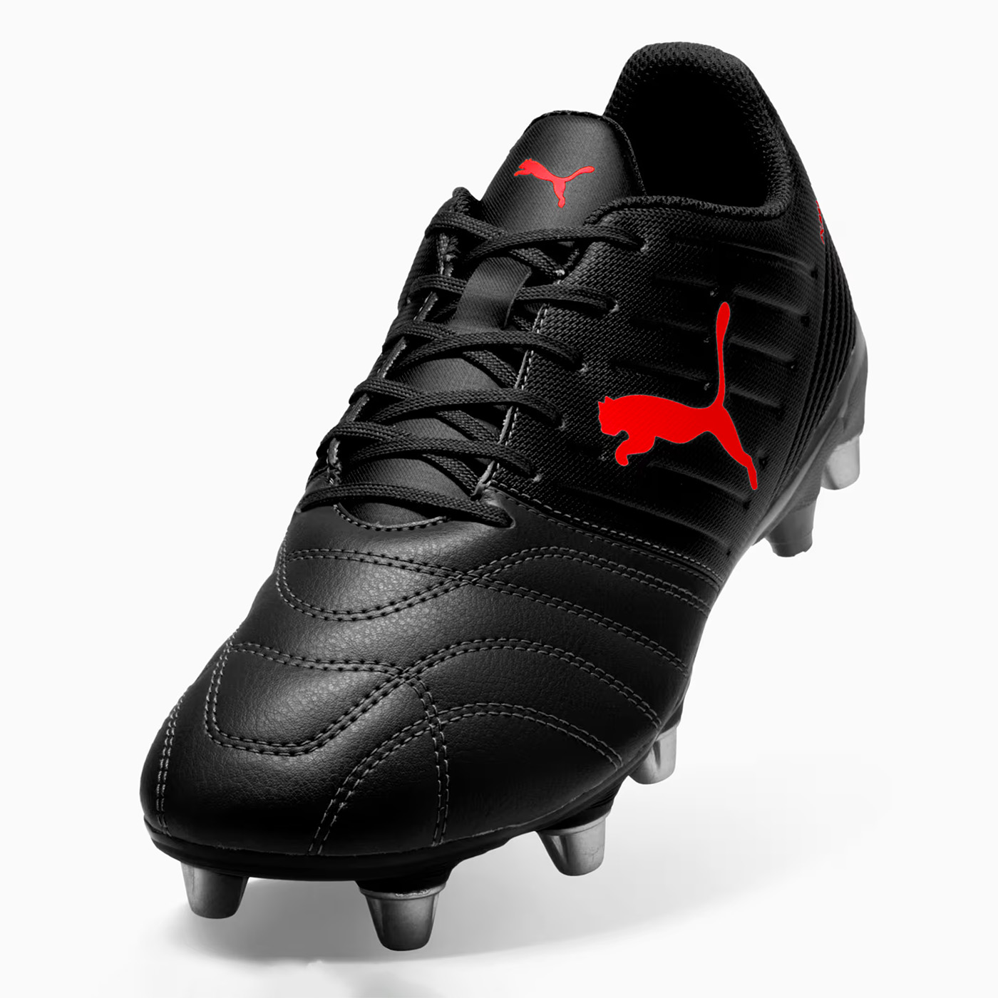 Crampons de rugby Puma Avant Noir et rouge 106715-07 Lateral Front Top