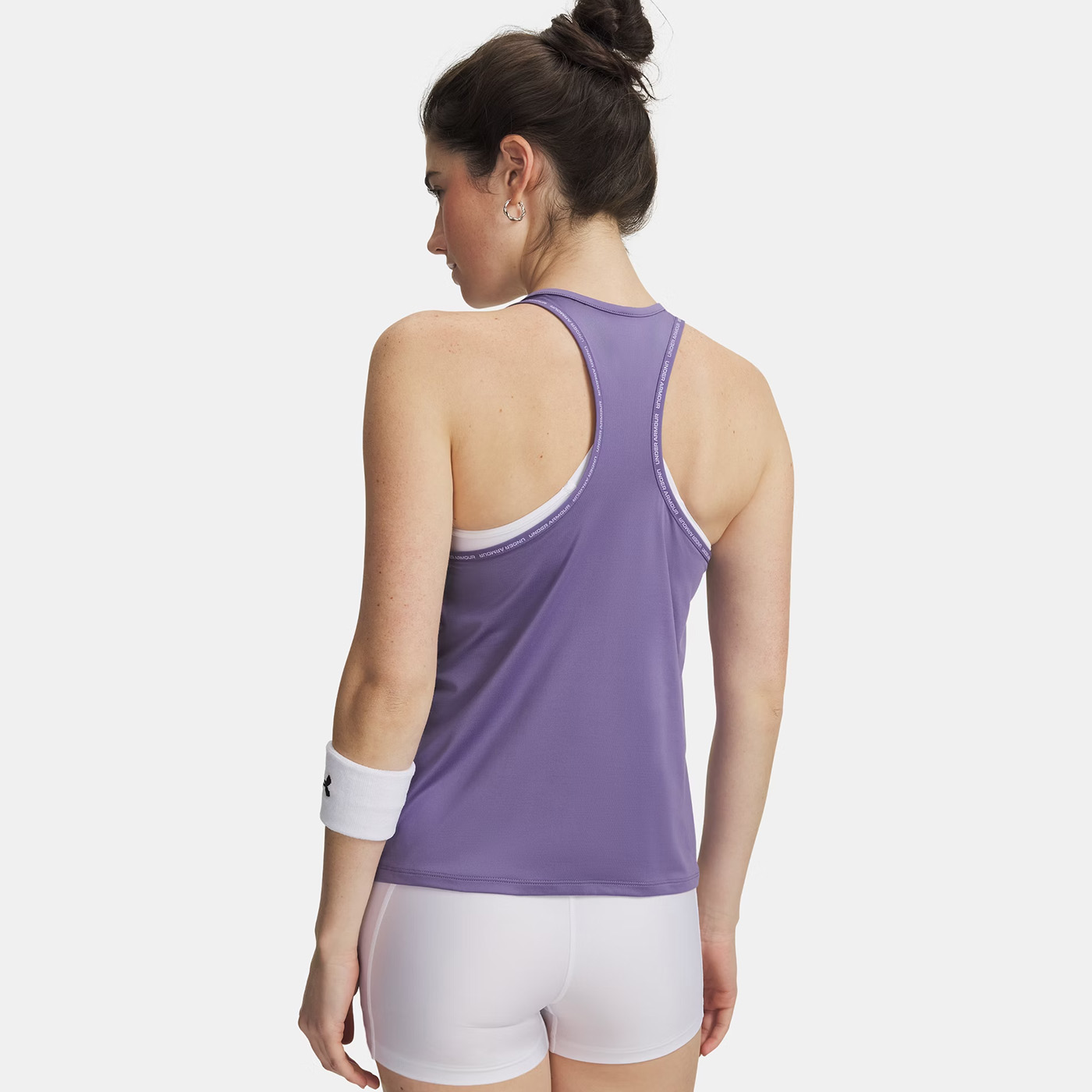 Débardeur UA Tech™ Knockout pour femme Under Armour Violet 1389851-520 Vue porté de dos