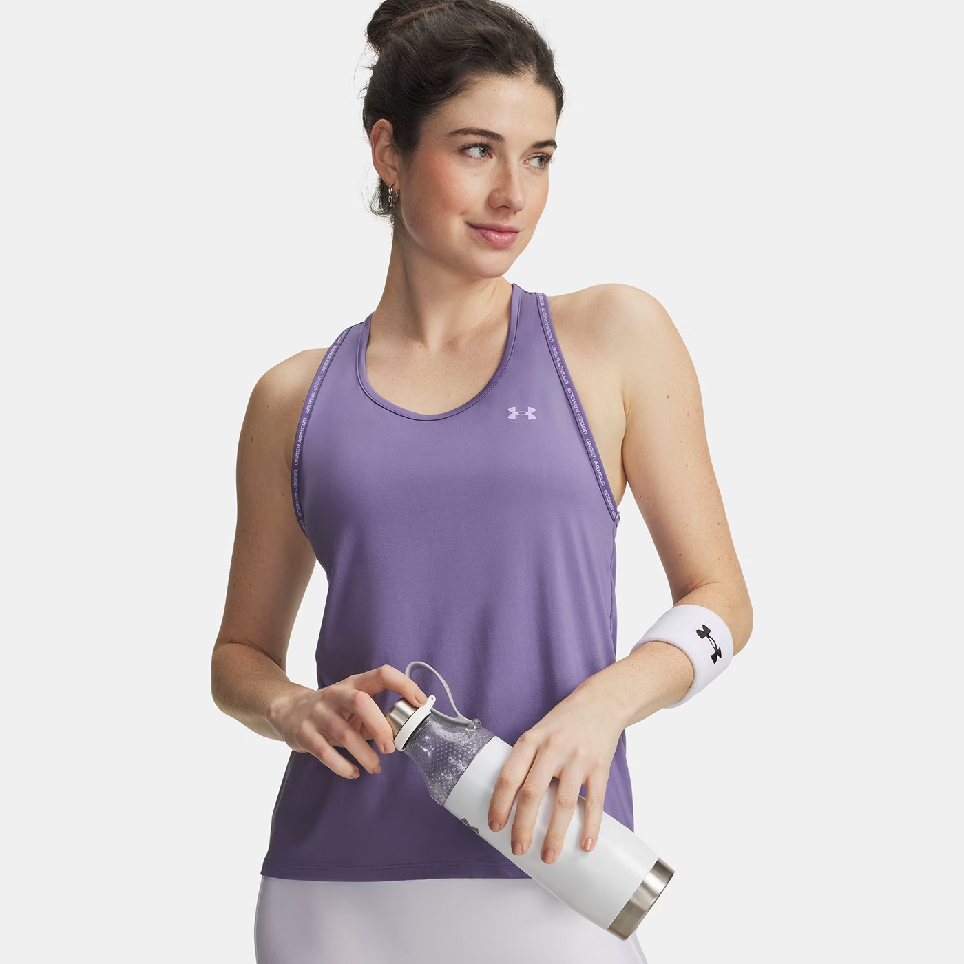 Débardeur UA Tech™ Knockout pour femme Under Armour Violet 1389851-520 Vue porté de face