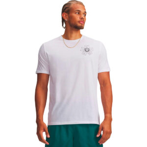 T-shirt UA M Radial pour homme Under Armour Blanc 6009264-100 Vue porté de face