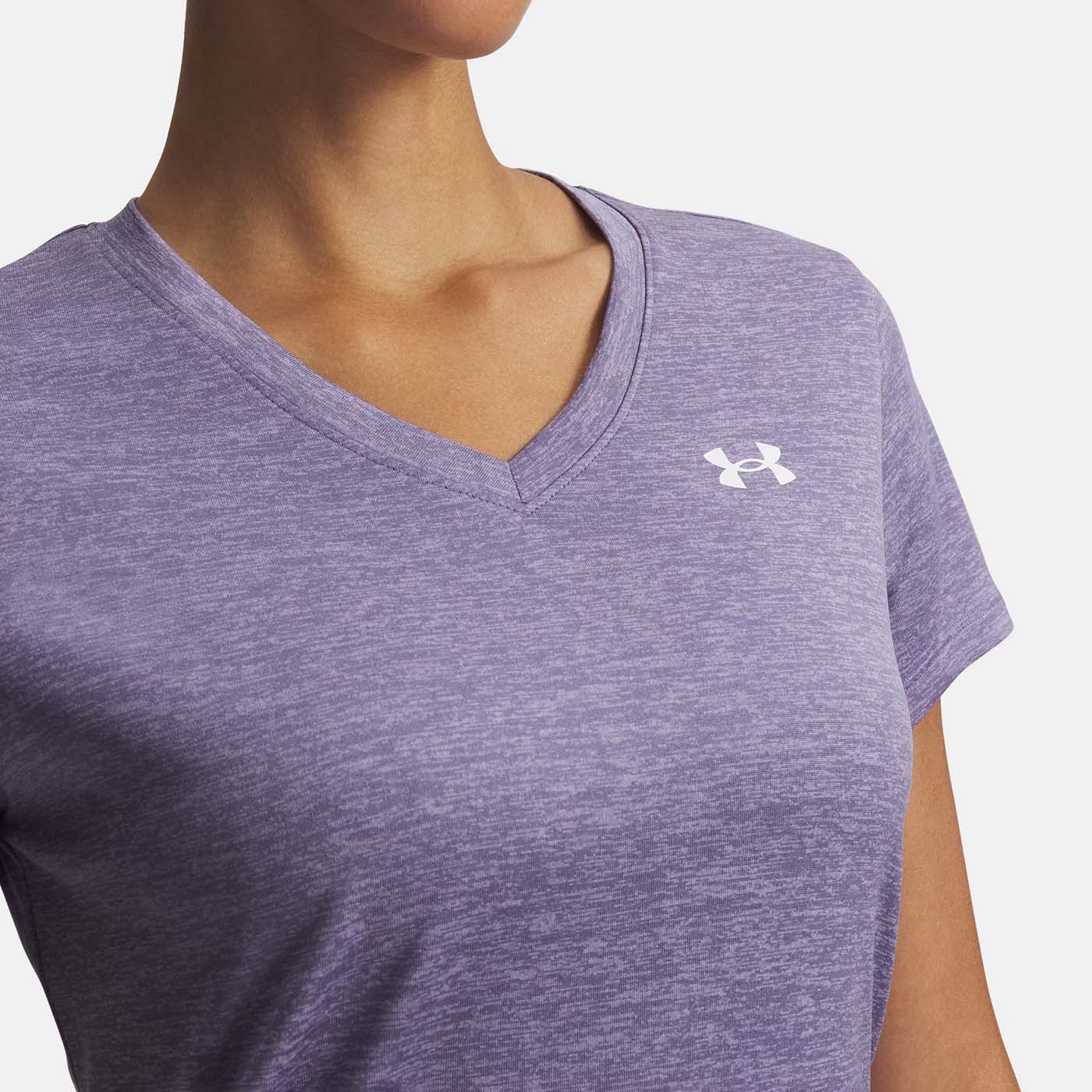 T-shirt UA Tech™ Twist pour Femme Violet 1384227-520 Detail Face