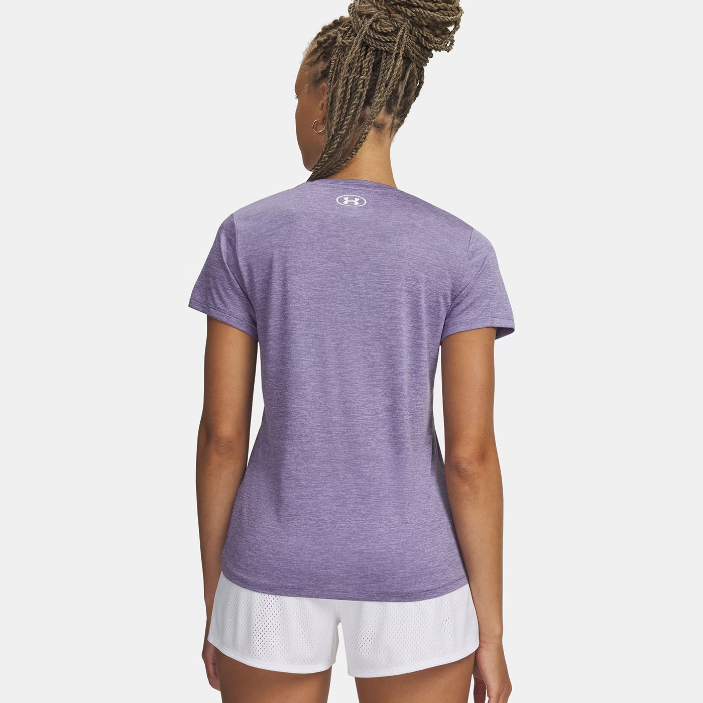 T-shirt UA Tech™ Twist pour Femme Violet 1384227-520 Vue porté de dos