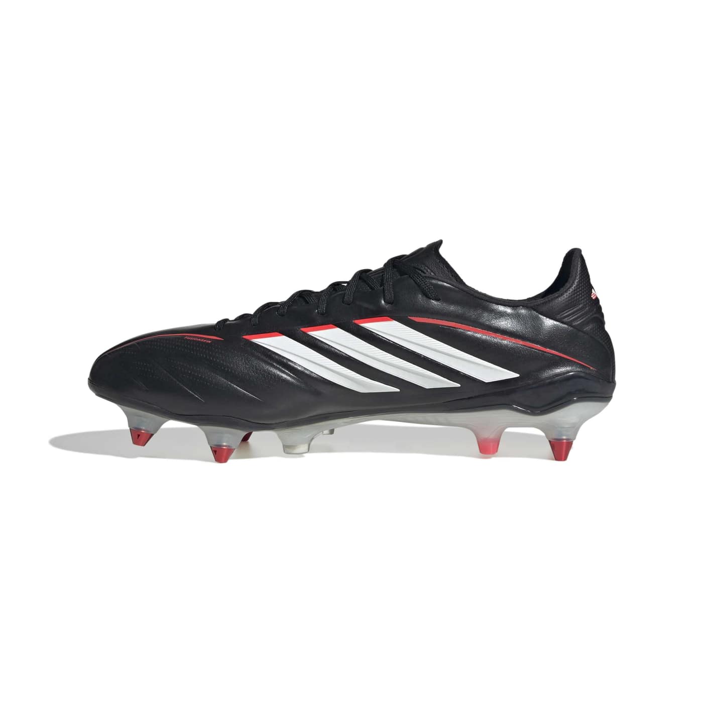 Crampons Adidas Copa Pure IV Elite SG Noir, blanc et rouge JQ0408 Medial