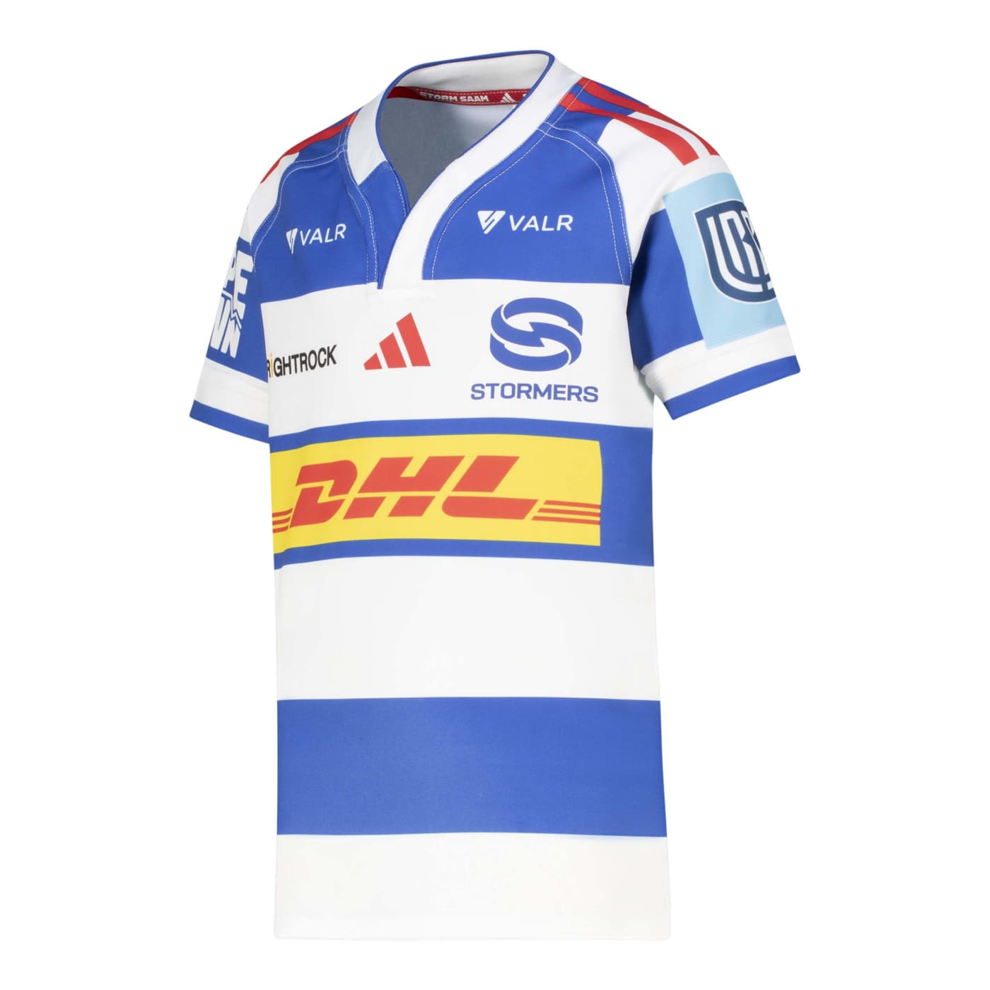 Maillot Domicile Stormers URC pour enfant Adidas Bleu et blanc KK8340 Face Lateral