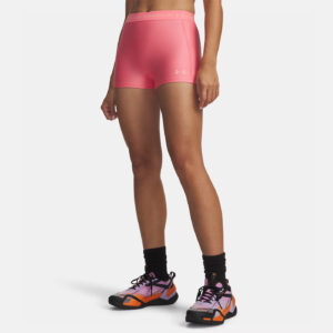 Shorty Under Armour HeatGear® 8cm pour femme Rose doux 6010725-600 Vue porté de face