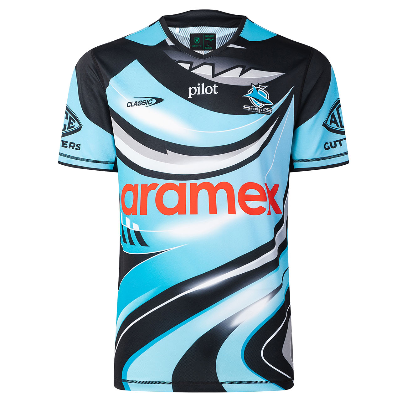 T-shirt d'échauffement Cronulla-Sutherland Sharks NRL Pro Retail CSI-CSR26MT6 Face