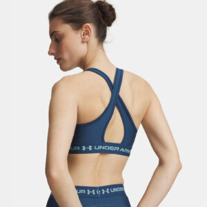 Brassière de sport Under Armour® à dos croisé et maintien modéré Bleu ardent 1361034-498 Vue porté de dos