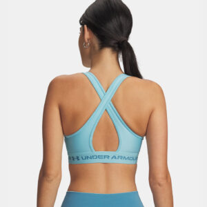 Brassière de sport Under Armour® à dos croisé et maintien modéré Bleu ciel 1361034-425 Vue porté de dos