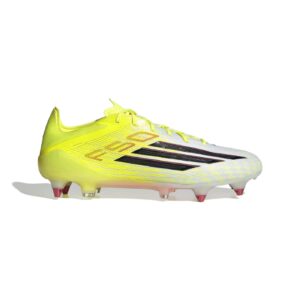 Crampons Adidas F50 Elite SG Jaune, blanc et noir JQ1464 Lateral