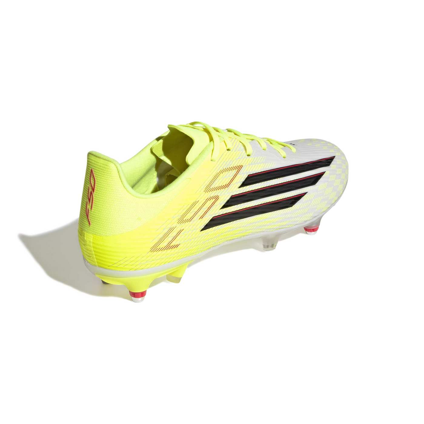 Crampons Adidas F50 League SG Jaune vif et blanc JR8983 Back Lateral Top