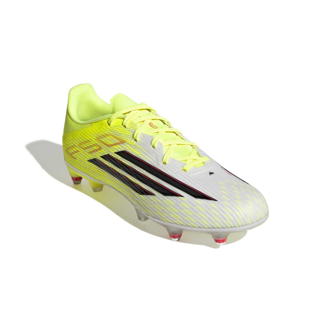 Crampons Adidas F50 League SG Jaune vif et blanc JR8983 Front Lateral Top