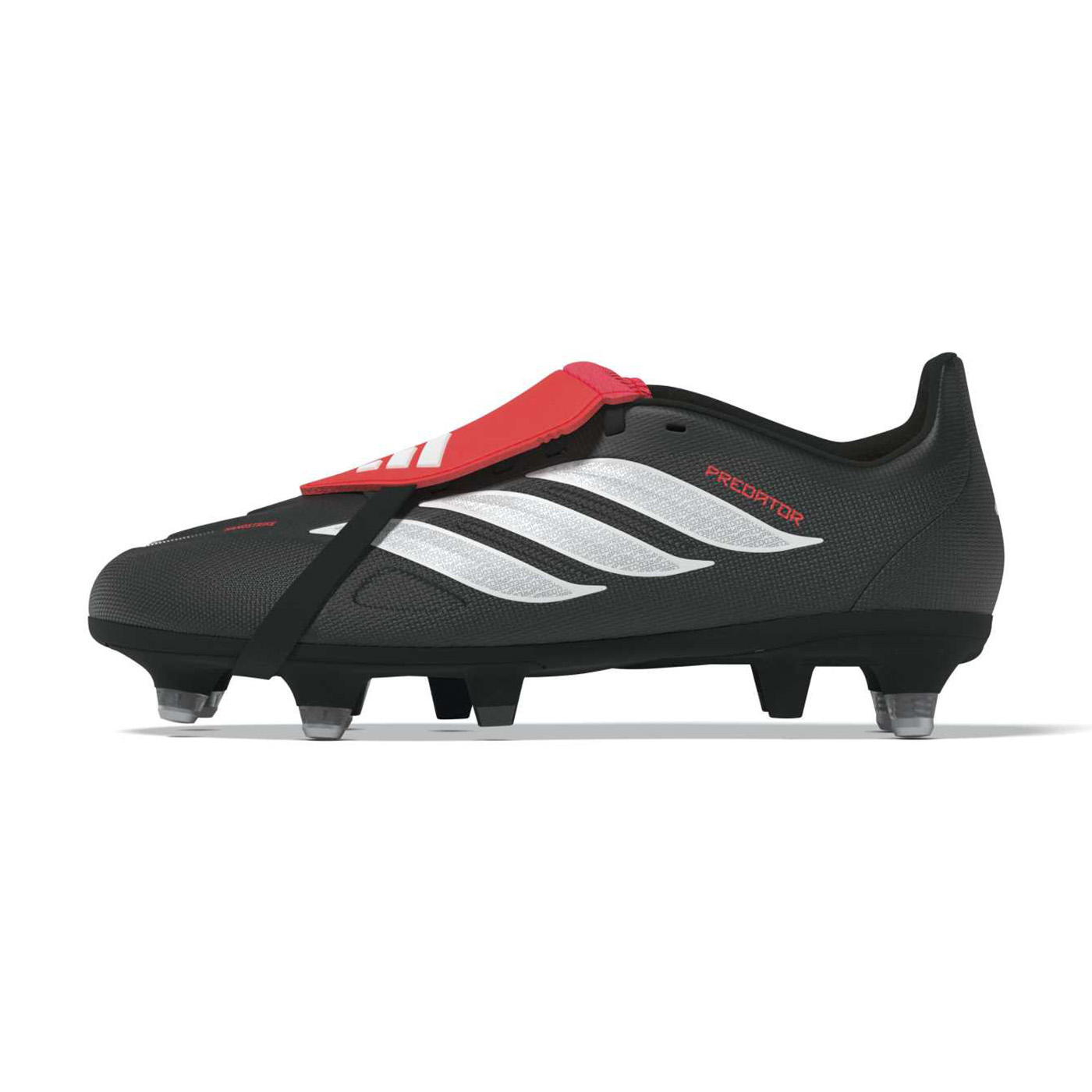 Crampons Junior Adidas Predator League FT SG Noir et rouge JR7891 Lateral