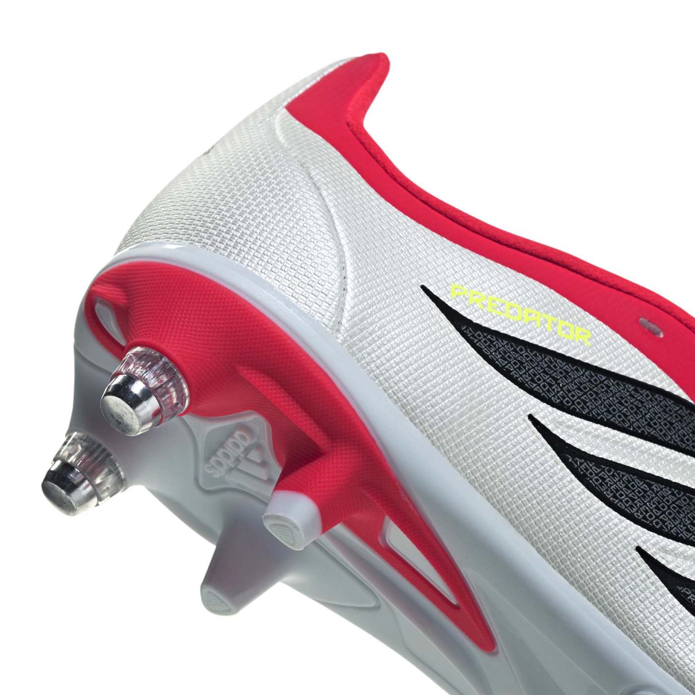 Crampons Junior Adidas Predator League FT SG Rouge vif et blanc JR7892 Detail Lateral Bottom