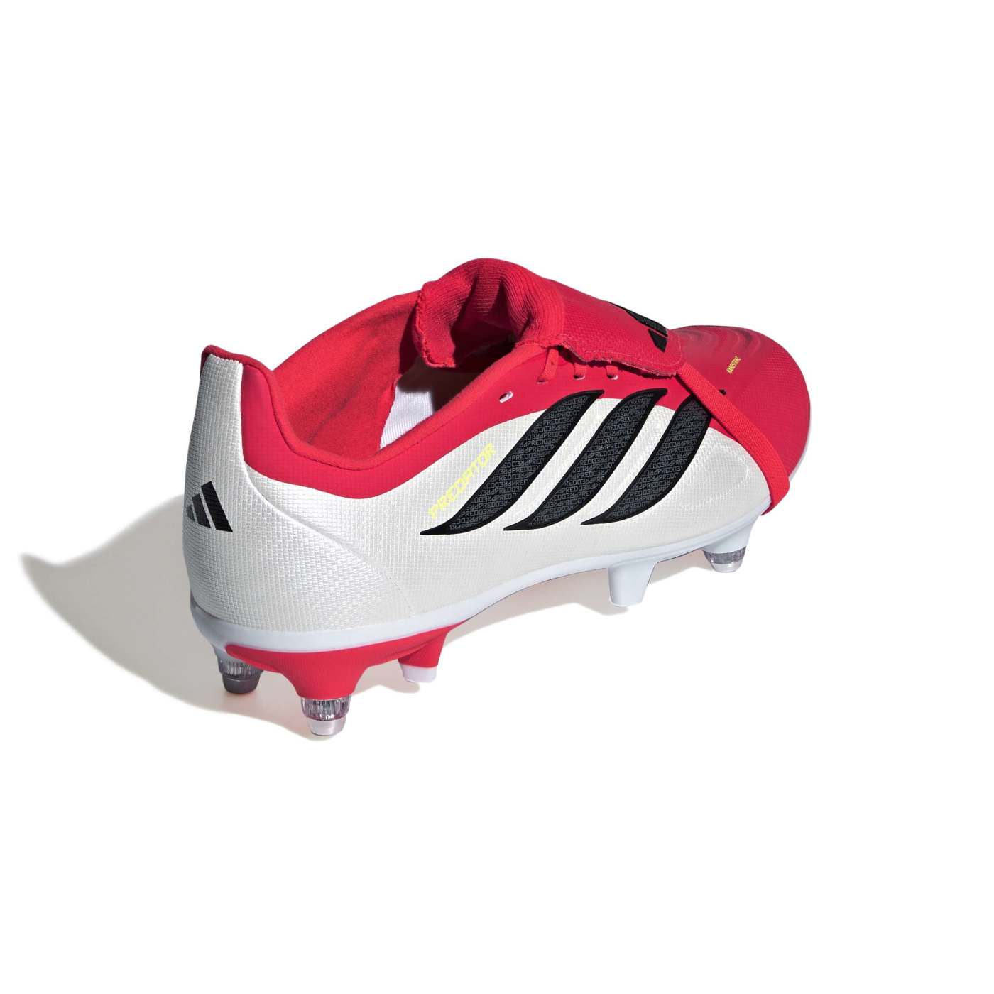 Crampons Junior Adidas Predator League FT SG Rouge vif et blanc JR7892 Lateral Back Top