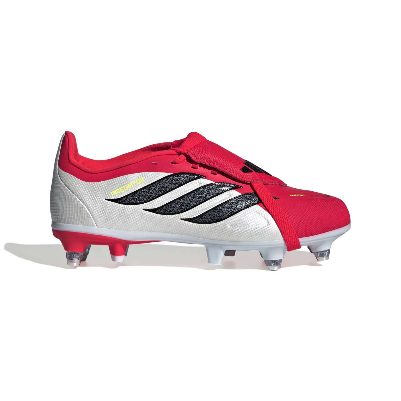 Crampons Junior Adidas Predator League FT SG Rouge vif et blanc JR7892 Lateral
