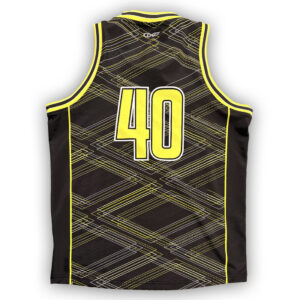 Débardeur « Oxygear » MDM 40 Noir Rayuré glitch Jaune et blanc Dos