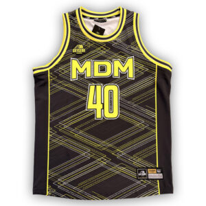 Débardeur « Oxygear » MDM 40 Noir Rayuré glitch Jaune et blanc Face