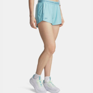 Short UA Tech™ Play Up pour femme Under Armour Bleu ciel 1389882-425 Vue porté de face