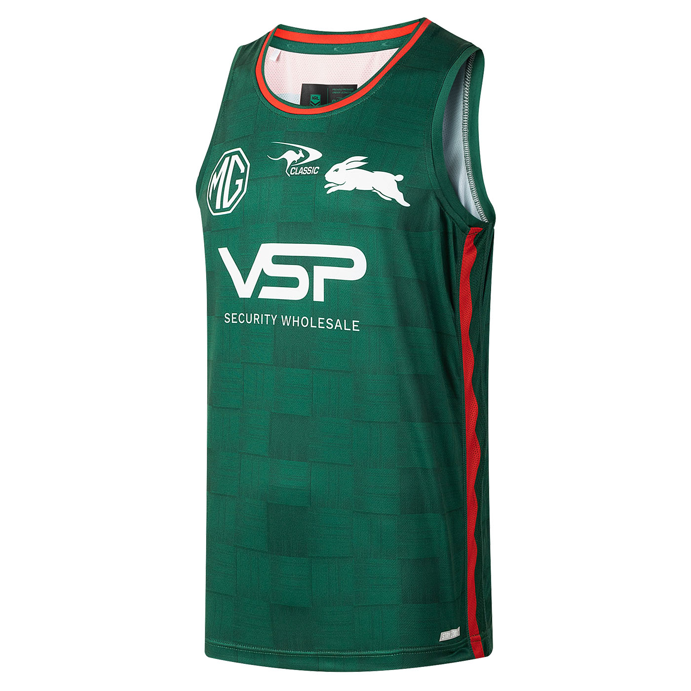 Débardeur d'entrainement Rabbitohs 2026 NRL Pro Singlet CSI-SS26MSI1 Face Lateral