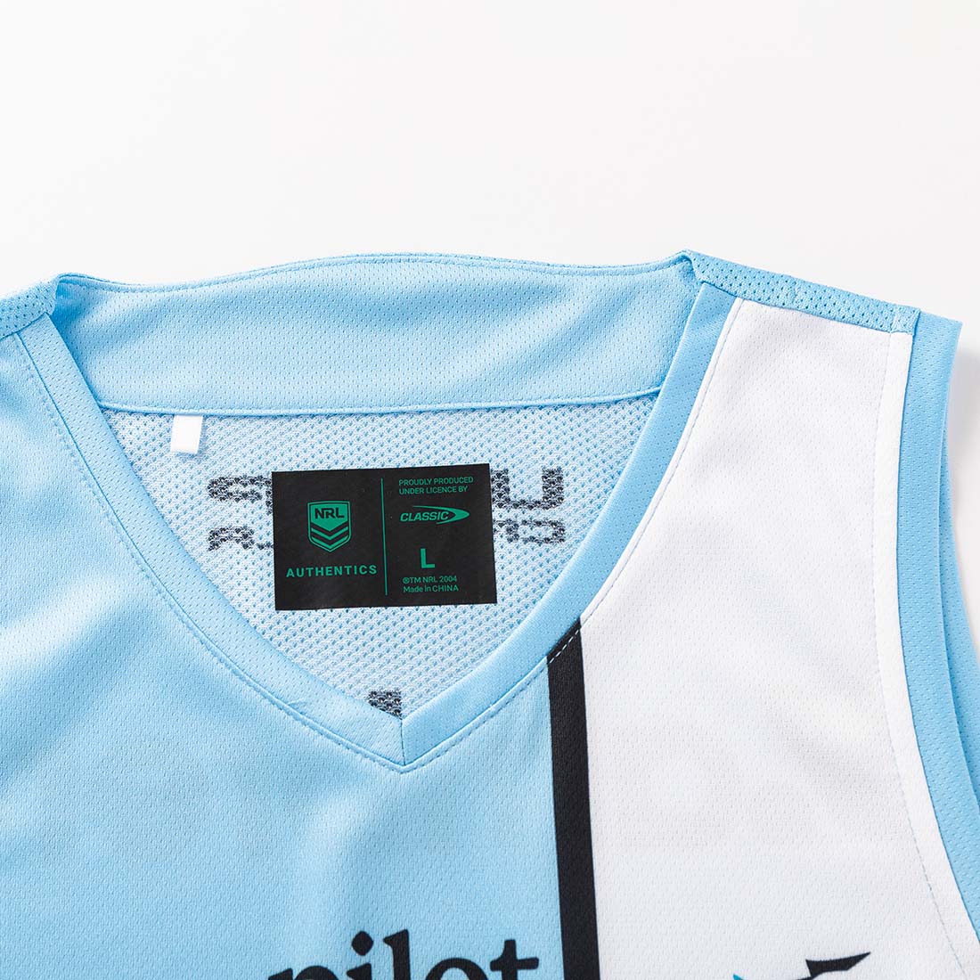 Débardeur d’entrainement Sharks 2026 NRL Pro Singlet CSI-CS26MSI1 Detail Face Col