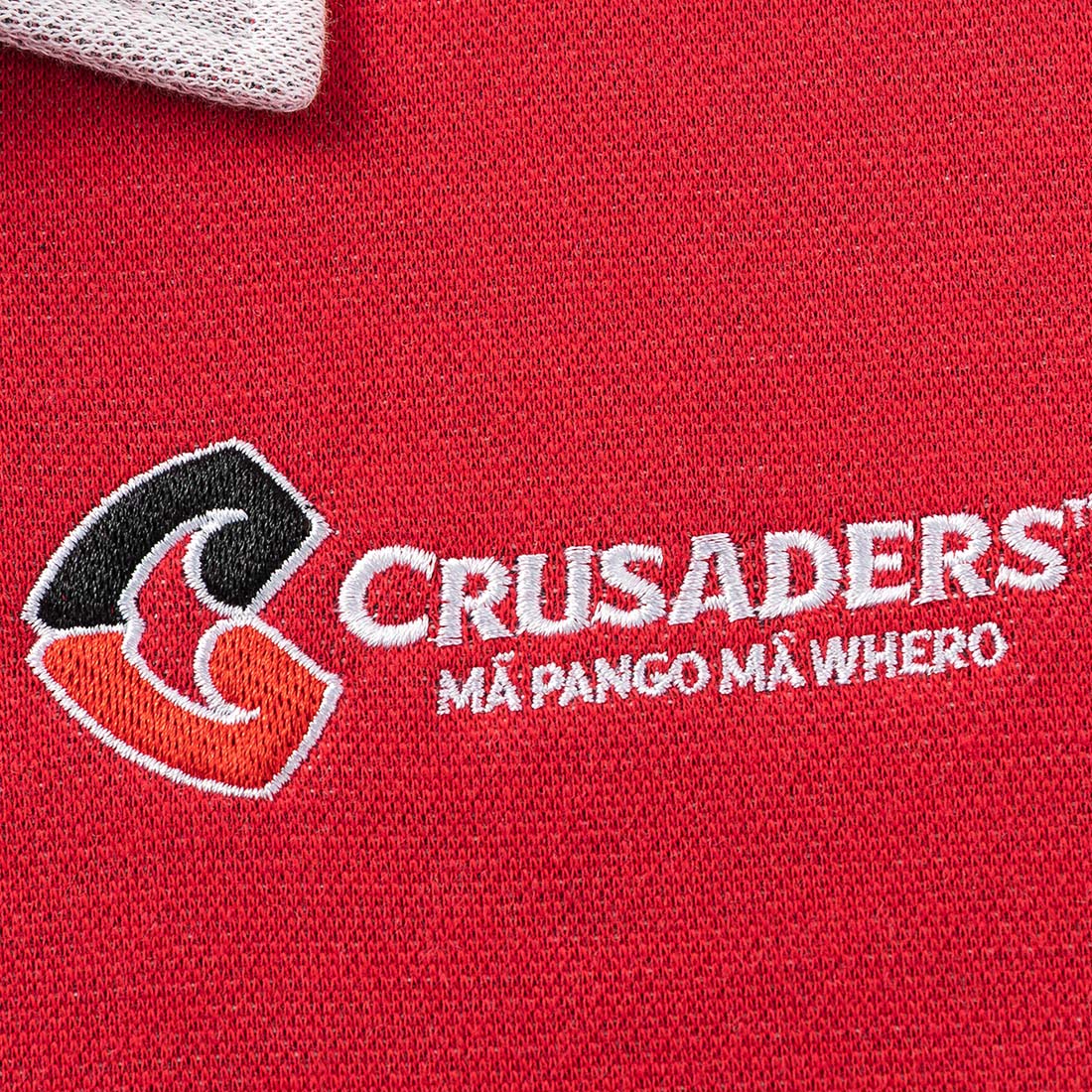 Polo manches courtes Crusaders 2026 Retro Knit Jersey CSI-CRR26SMRJ Detail Logo Crusaders