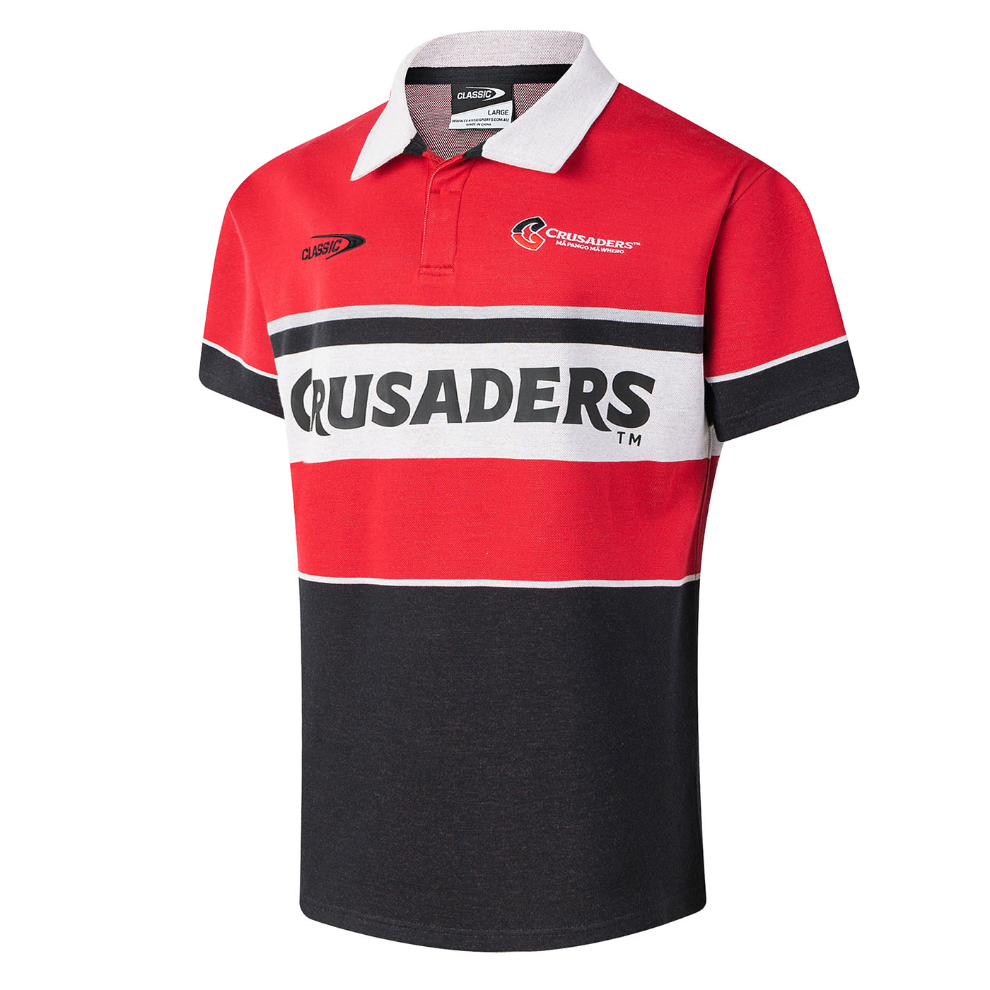 Polo manches courtes Crusaders 2026 Retro Knit Jersey CSI-CRR26SMRJ Face Lateral