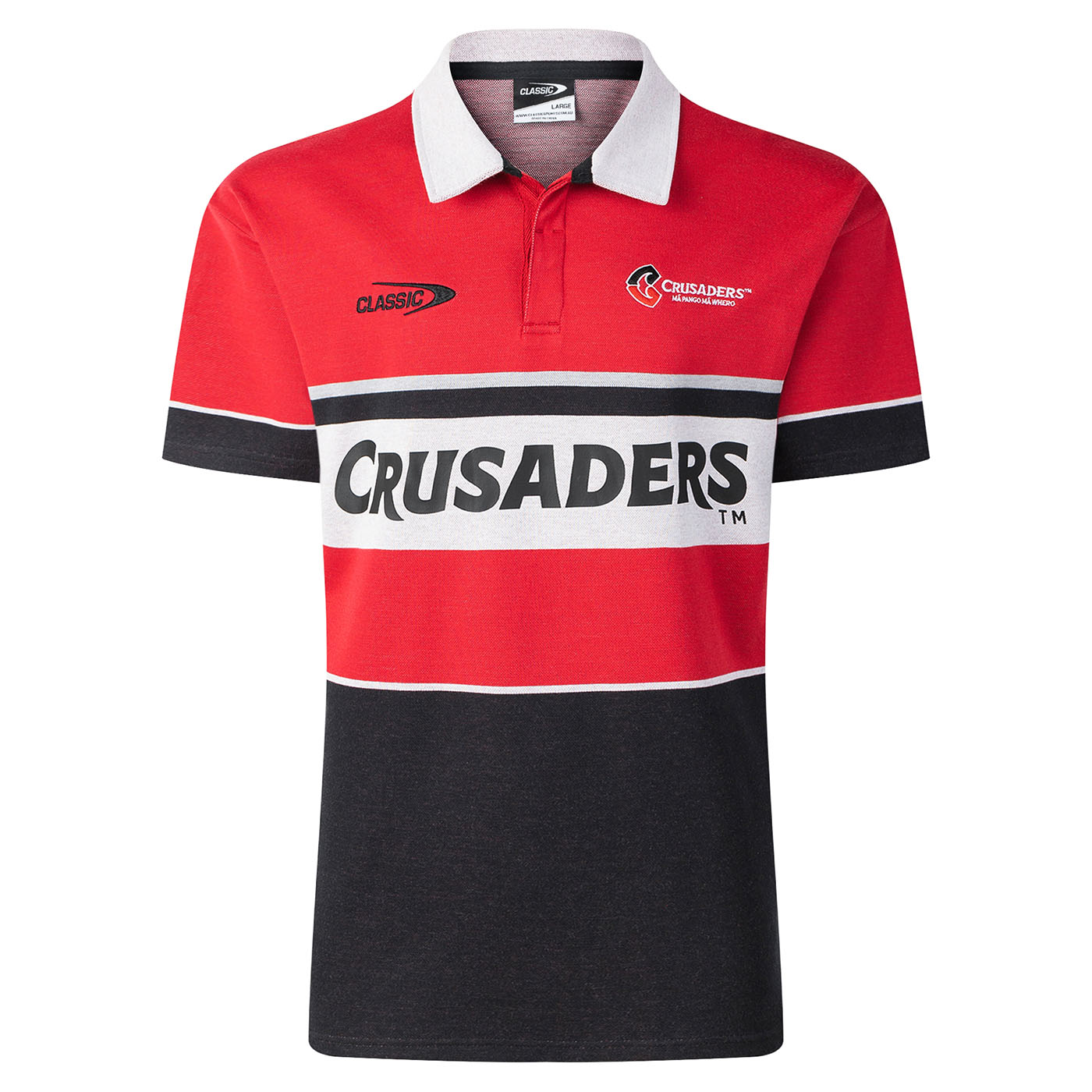 Polo manches courtes Crusaders 2026 Retro Knit Jersey CSI-CRR26SMRJ Face