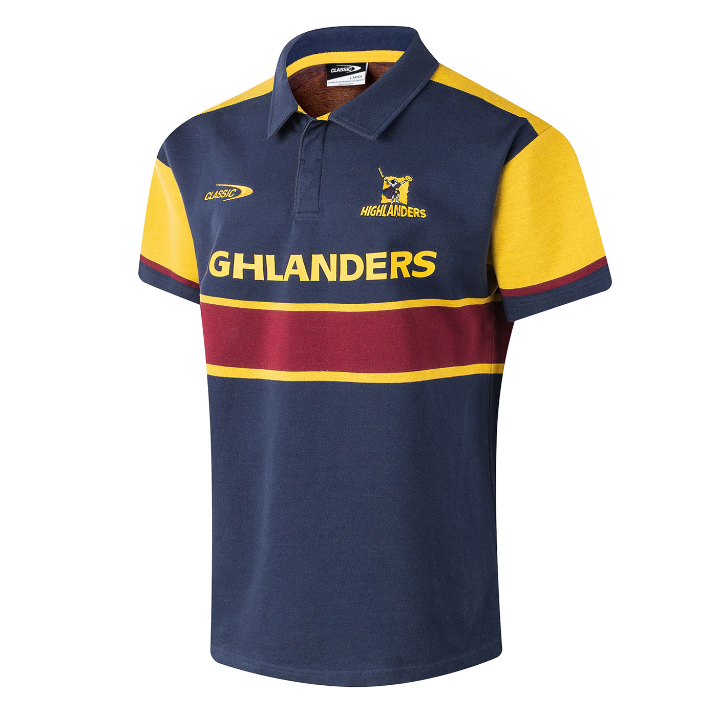 Polo manches courtes Highlanders 2026 Supporter Retro Knit Jersey CSI-HIR26SMRJ Face Lateral
