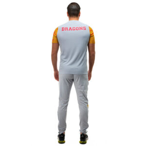 T-shirt d'échauffement Dragons Catalans 2025 Vue porté de dos