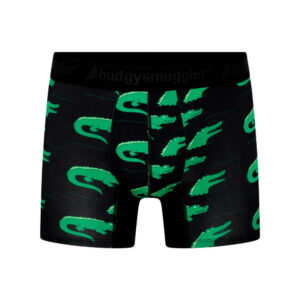 Boxer pour homme Budgy Smuggler Crocodiles Noir et vert Face