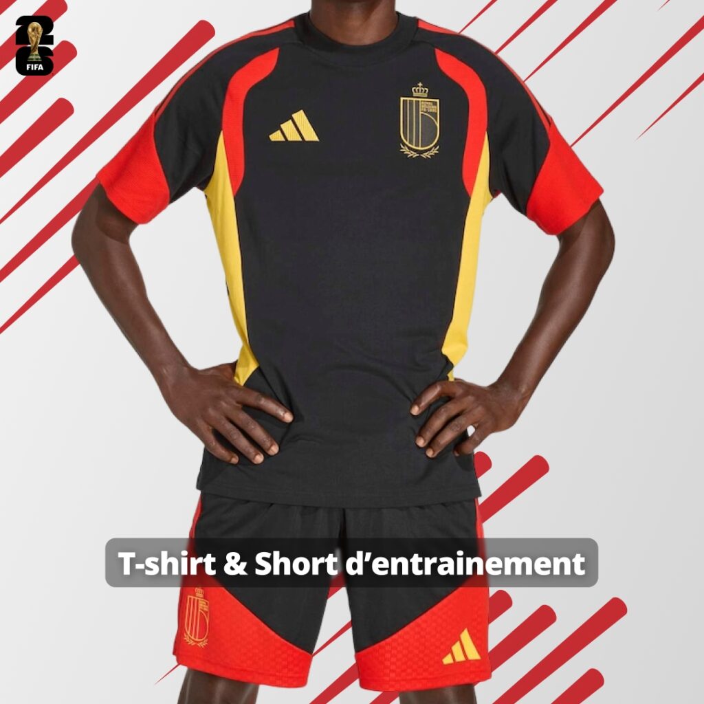 T-shirt et short d'entrainement Belgique 2026, Coupe du monde FIFA 2026
