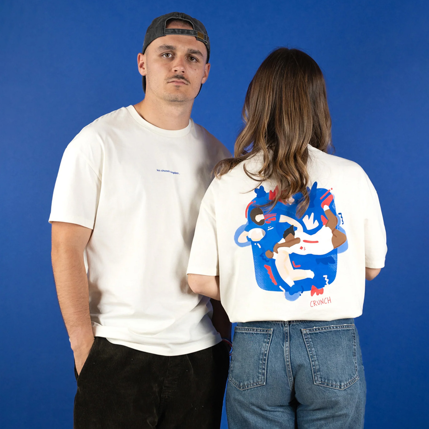 T-shirt Crunch Creator Le Plaquage par Les Choses Simples Édition limitée Vue porté de face et de dos homme et femme
