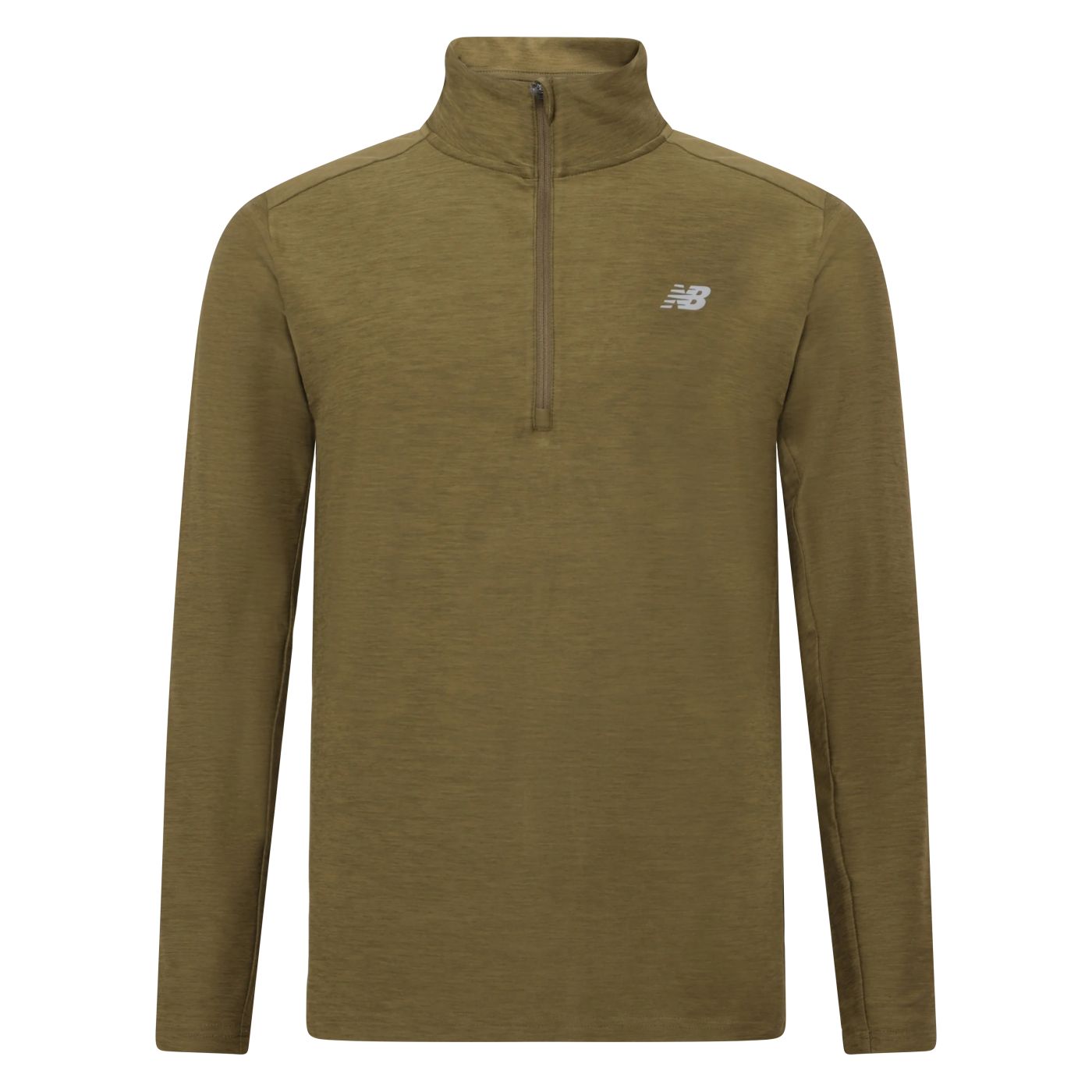 Sweat 1/4 Zip New Balance Kaki pour homme Réf. MT41915 Face