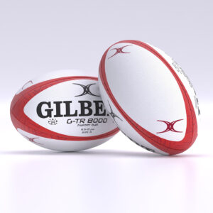Ballon de rugby Gilbert G-TR8000 Rouge Taille 5 Face et dos
