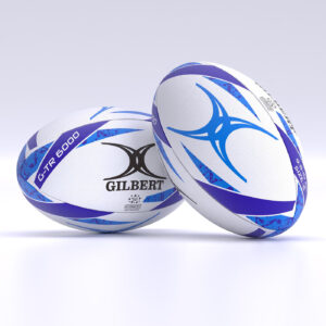 Ballon d'entrainement de rugby Gilbert G-TR6000 Bleu Taille 5 Face et dos