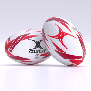 Ballon d'entrainement de rugby Gilbert G-TR6000 Rouge Taille 3 Face et dos