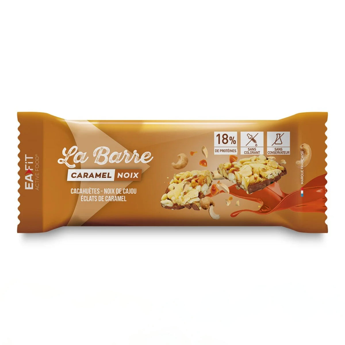 Barre Protéinée Noix de cajou, cacahuètes et caramel EAFit Face