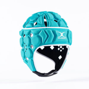 Casque de rugby Gilbert Octane Aqua bleu et blanc GIL26P002 Face lateral