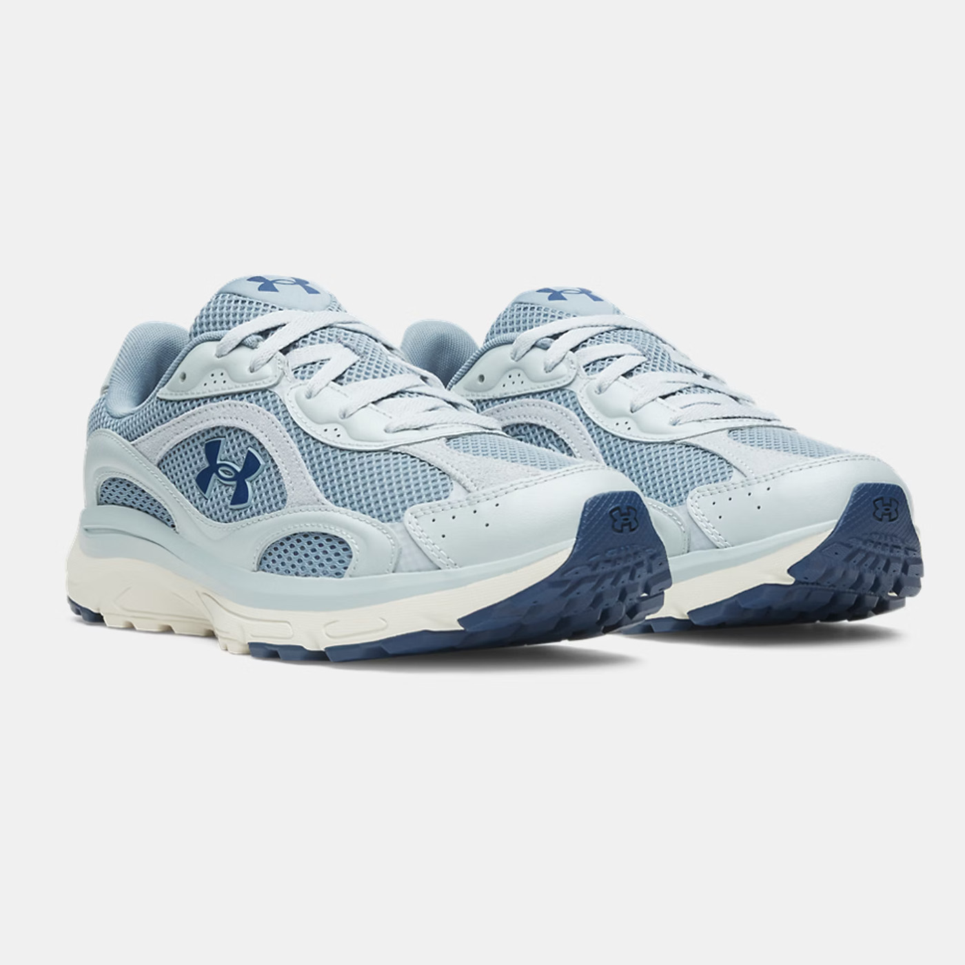 Chaussure UA Tech Runner pour homme Under Armour Bleu ciel 6011293-448 Pair Front Top Lateral