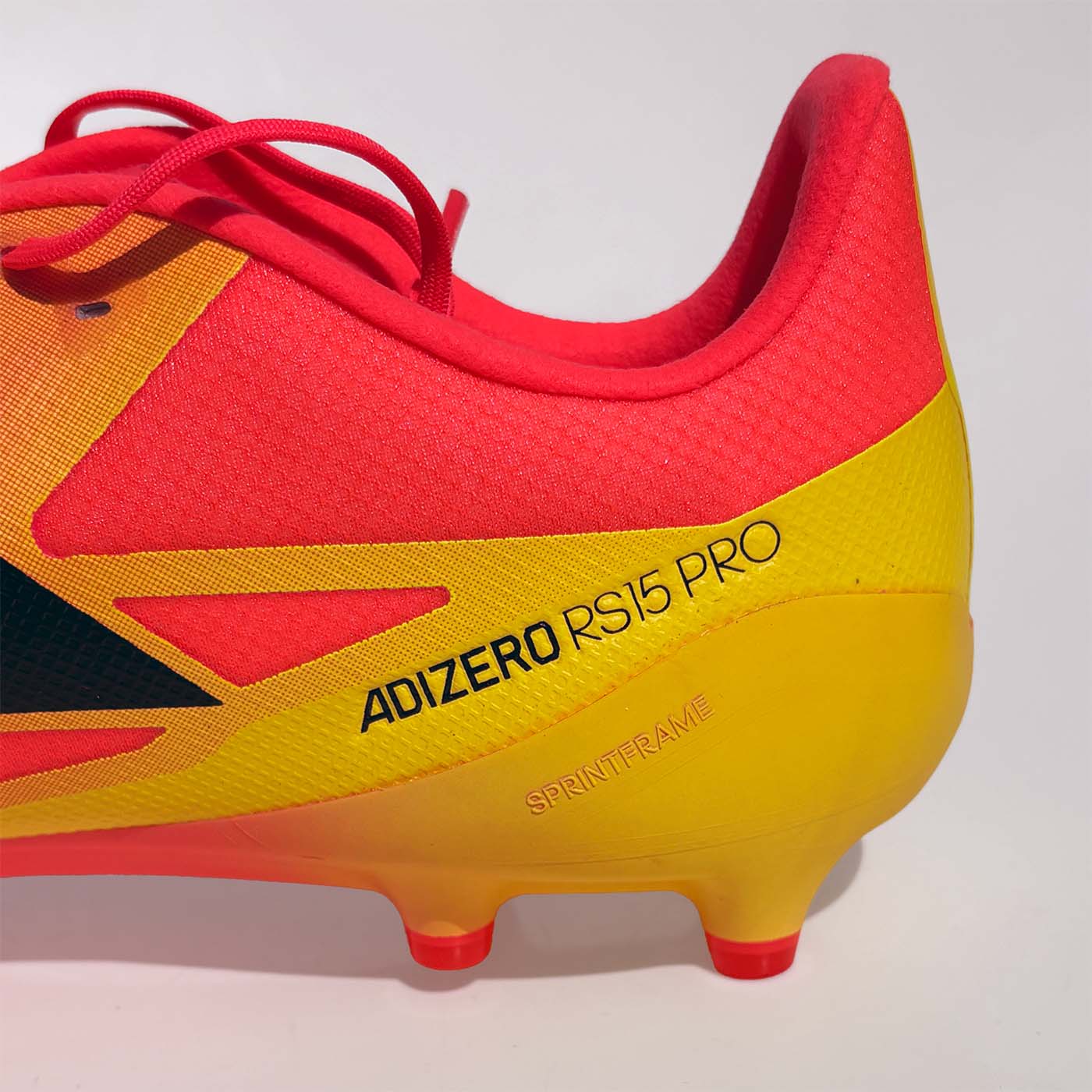 Crampons Adidas Adizero RS15 Pro FG Rose et jaune KI3660 Detail Medial Back