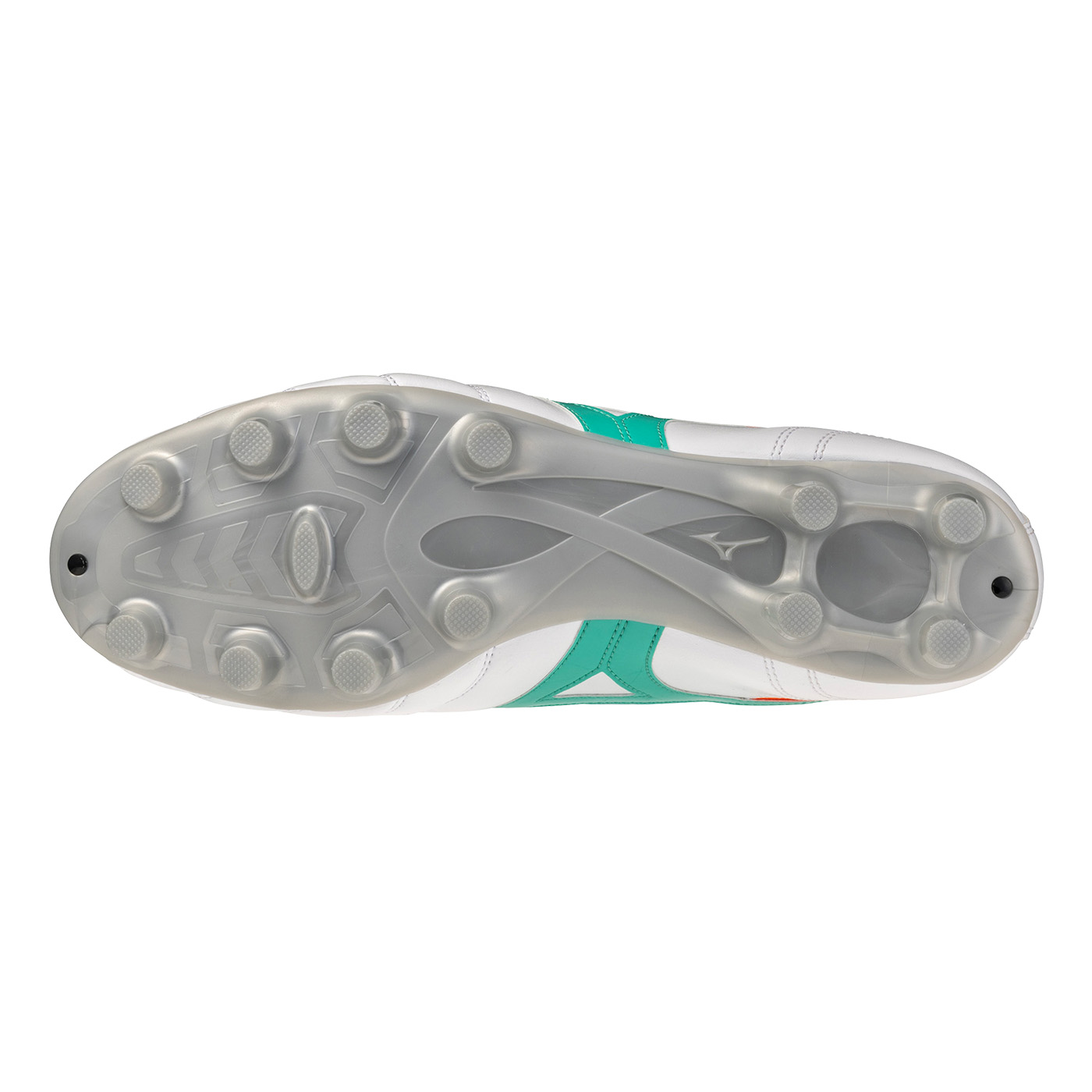 Crampons Mizuno Morelia II Club Blanc, turquoise et orange P1GA260835 Bottom