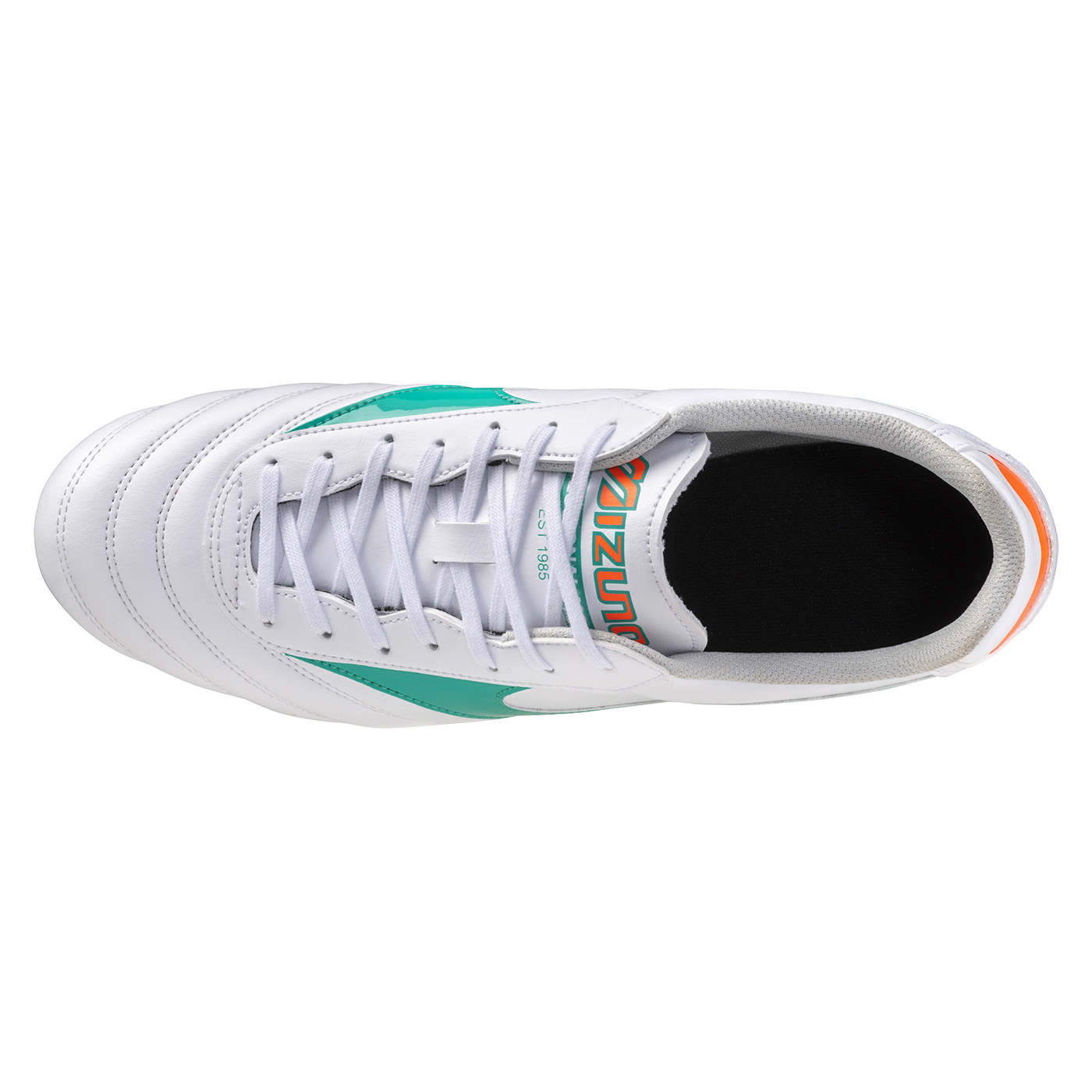 Crampons Mizuno Morelia II Club Blanc, turquoise et orange P1GA260835 Top