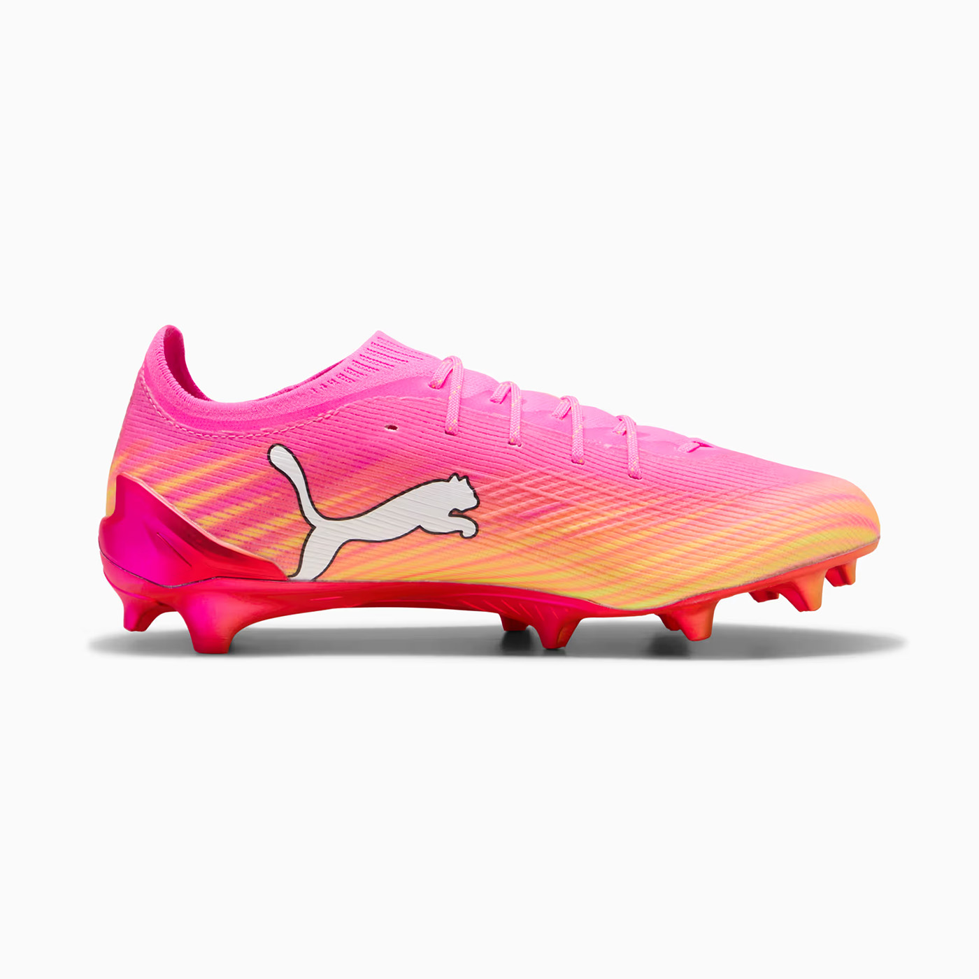 Crampons de football Puma Ultra 6 Ultimate FG Rose, orange et bleu 108699-05 Medial