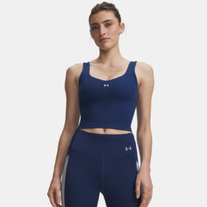 Débardeur crop-top pour femme UA Motion Bleu marine sombre 6013773-997 Vue porté de face