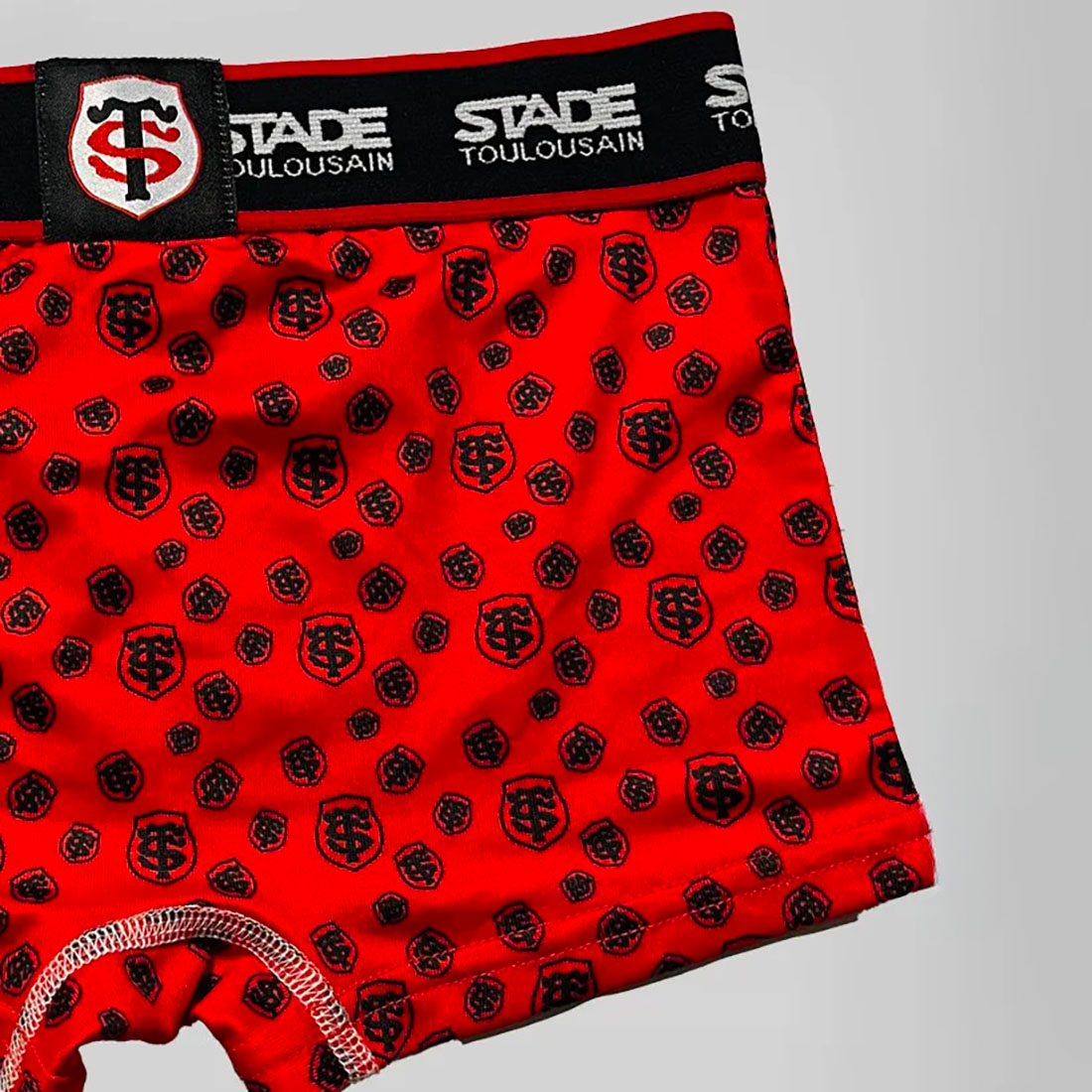 Lot de 2 Boxers pour Enfant Stade Toulousain Rugby Rouge et noir Detail Red