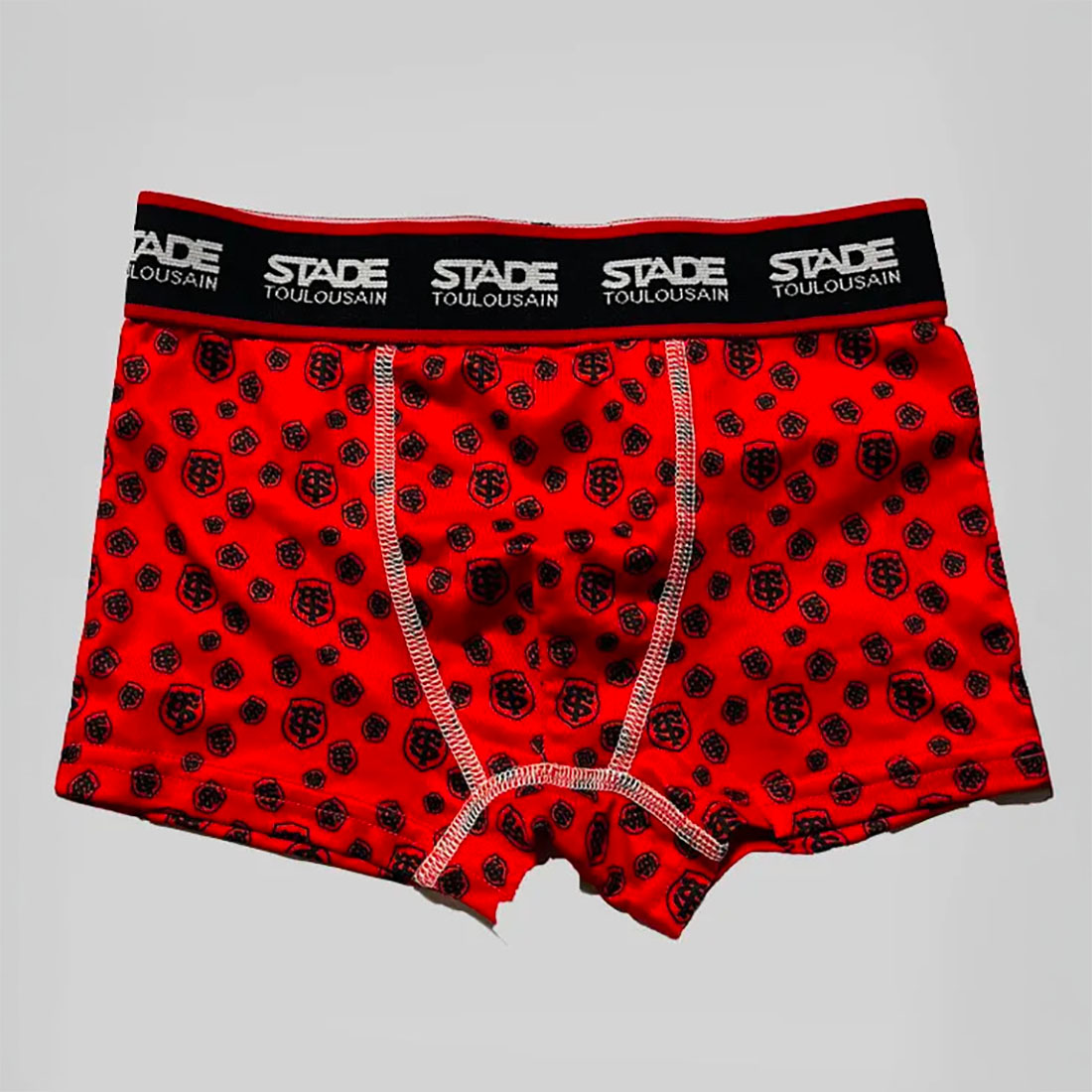 Lot de 2 Boxers pour Enfant Stade Toulousain Rugby Rouge et noir Face Rouge