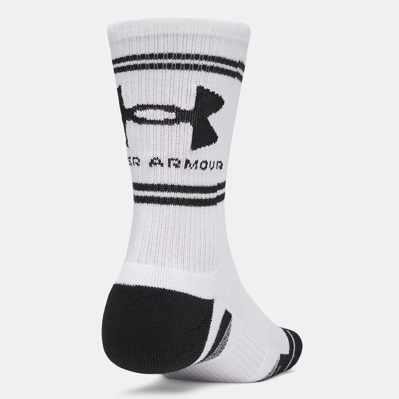 Pack de 3 paires de Chaussettes UA Performance Tech Unisexe Blanc et noir 6015141-100 Dos Lateral