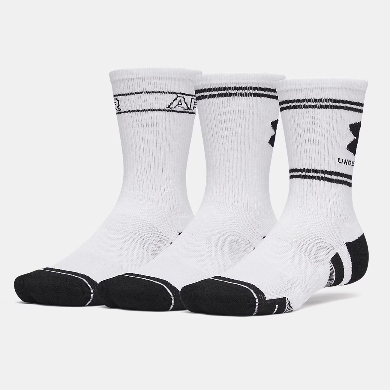 Pack de 3 paires de Chaussettes UA Performance Tech Unisexe Blanc et noir 6015141-100 Pack