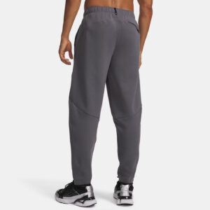 Pantalon de jogging UA Unstoppable Fleece pour Homme Gris 6013427-025 Vue porté de dos